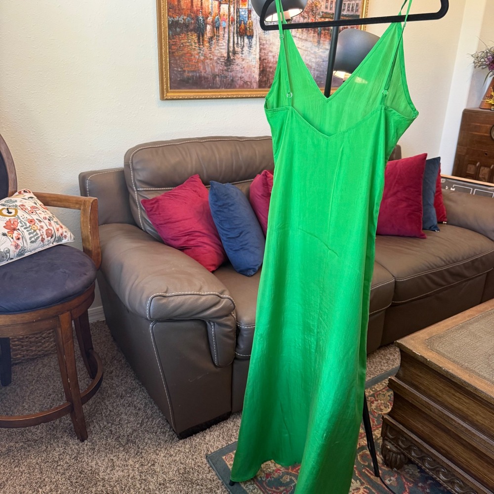 $885 Stella Pardo Paris Organic Cotton Floral Crochet Maxi Dress Green White S - Picture 8 of 15